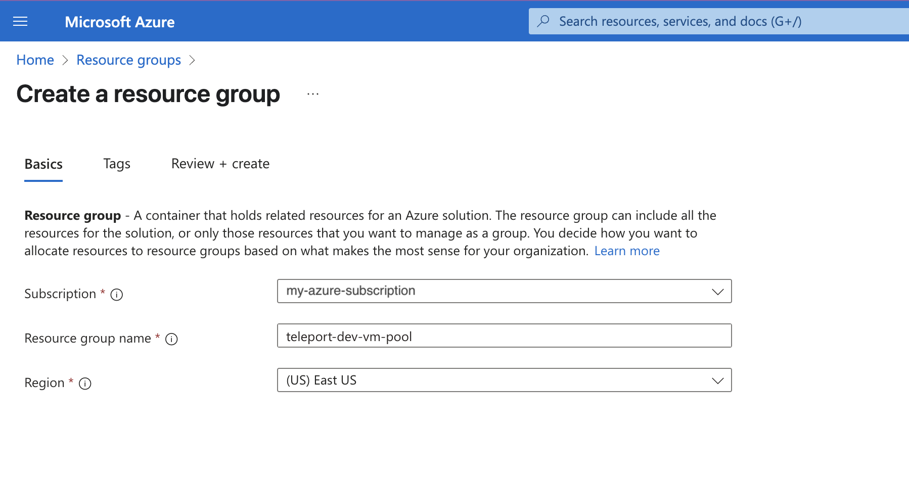 Entra ID create resource group