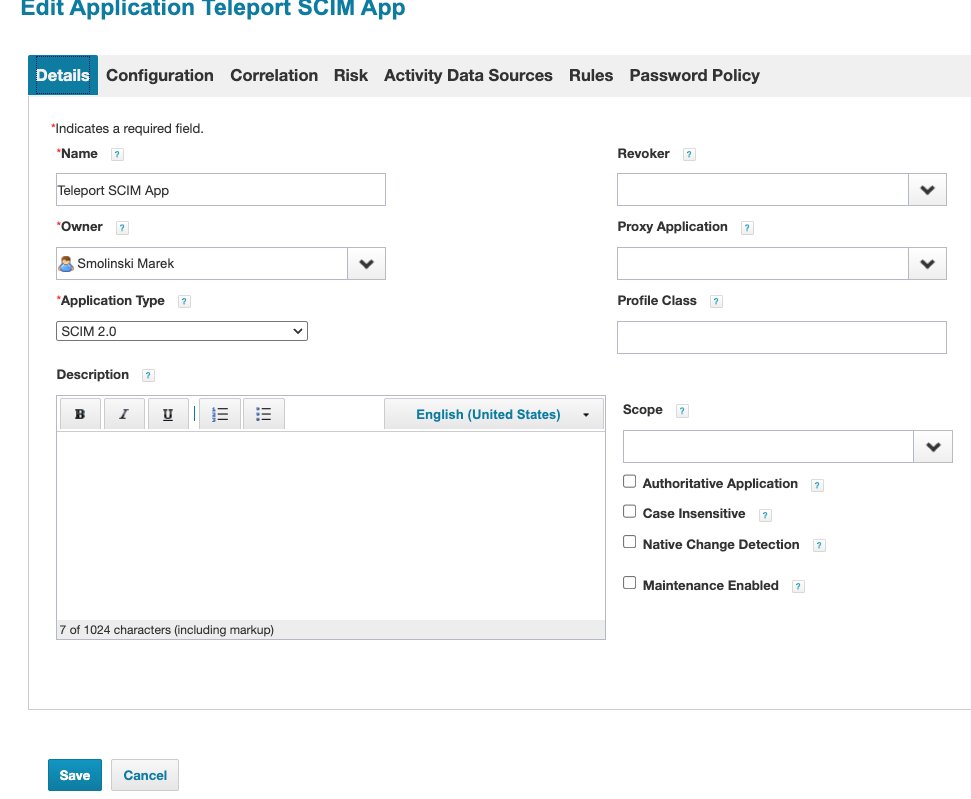 SailPoint Connector Details